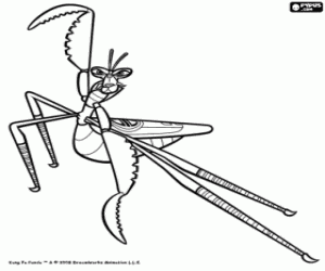 Master Mantis ready to fight coloring page