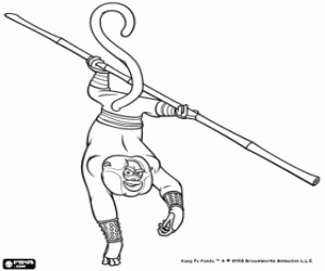Master Monkey, one of the Furious Five trained by Master Shifu in the Valley of Peace coloring page