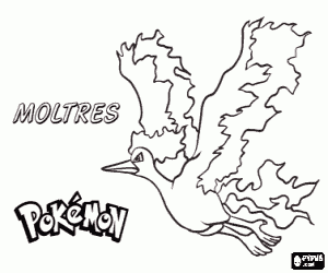 Moltres is one of the pok�mon legendary birds known as the Flame Pok�mon coloring page