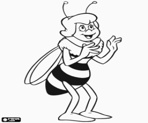 Mrs. Cassandra, teacher at the bee-school coloring page
