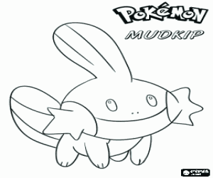 Mudkip is a Water-type Pok�mon, its evolutions are Marshtomp and Swampert coloring page