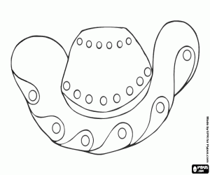 Nicely decorated wide-brimmed hat or wide wing hat for women coloring page