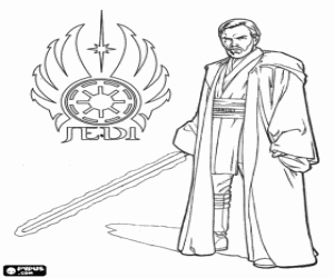 Obi-Wan Kenobi, Jedi Knight, Padawan or Jedi Master coloring page