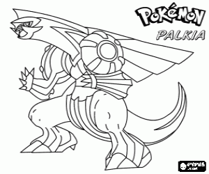 Palkia is a legendary dragon pokemon and has the ability to travel through space coloring page