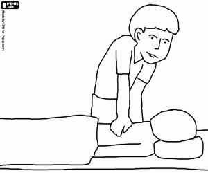 Patient receiving a therapeutic massage by a physiotherapist coloring page