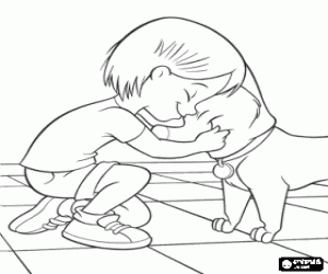 Penny embraces Bolt coloring page