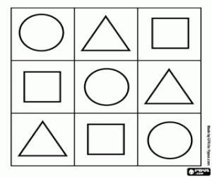 Play with circles, squares and triangles coloring page