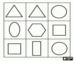 Play with the shapes box, learn to recognize geometric shapes coloring page