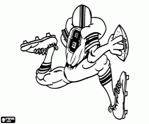 Player running with ball in hand coloring page
