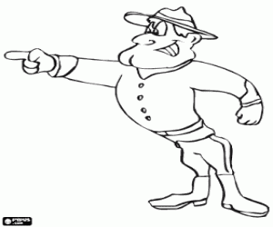 Police officer of the Royal Canadian Mounted Police coloring page