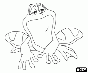 Prince Naveen become frog coloring page