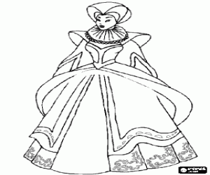 Princess with a beautiful dance dress coloring page