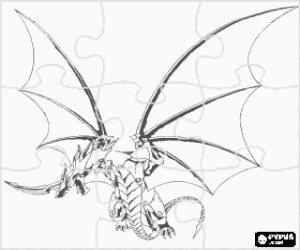 Puzzle of Pyrus Drago is the Bakugan  guardian of Dan coloring page