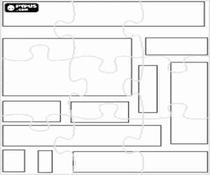 Puzzle of Rectangles of different sizes and proportions coloring page