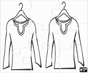 Puzzle of spring-like blouses for girl coloring page