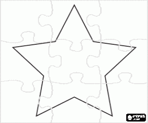 Puzzle of Star - Star puzzle coloring page