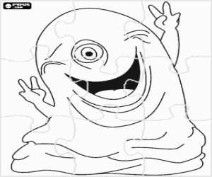 Puzzle of the monster B.O.B very happy, the gelatinous indestructible coloring page