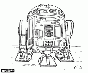 R2-D2, astromech droid (phonetically spelled Artoo-Detoo or Artoo-Deetoo) coloring page