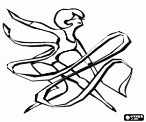 Rhythmic gymnastics - Ribbon exercise coloring page