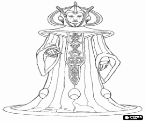 Senator Padm� Amidala of Naboo, the secret wife of Anakin Skywalker and mother of Luke Skywalker and Princess Leia coloring page