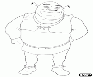 Shrek, the ogre hero of fantastic adventures coloring page