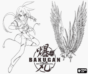 Shun and his Bakugan Ventus coloring page