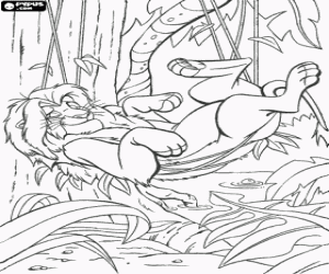 Simba enjoying the good life by following the philosophy Hakuna Matata coloring page