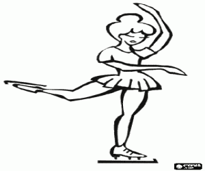 Skater in a step of figure skating coloring page