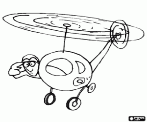 Small helicopter with pilot coloring page