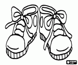 Sneakers or trainers, athletic shoes with leather or canvas with rubber soles coloring page