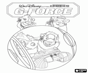 Some of the special agents of the G-Force team coloring page