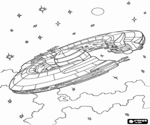Space station coloring page