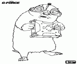 Speckles, the star-nosed mole, the specialist in computer G Force team coloring page