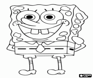 SpongeBob is the hero of the adventures in Bikini Bottom with their neighbors and friends coloring page
