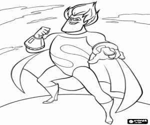 Syndrome, the enemy of Mr. Incredible coloring page