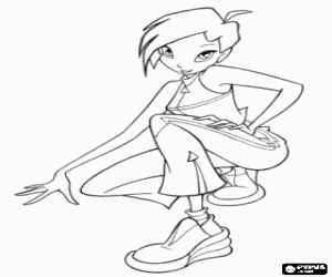 Tecna comes from the planet Zenith and has the power of technology coloring page