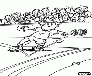 Tennis match with spectators in the stands coloring page