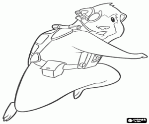 The agent Blaster in action coloring page