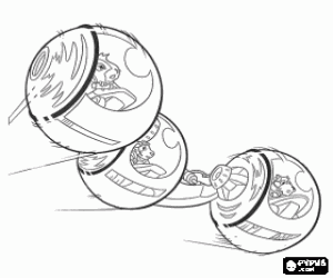The agents in their high speed vehicles, the hamster balls coloring page