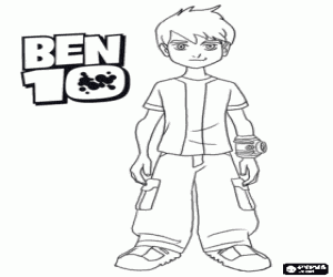 The boy Ben Tennyson is Ben 10 coloring page