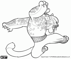 The evil Tai Lung, the snow tiger is a former pupil of the school of Master Shifu coloring page