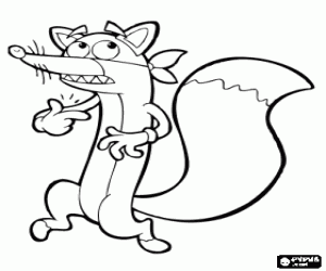 The fox Swiper is always trying to steal something to Dora coloring page