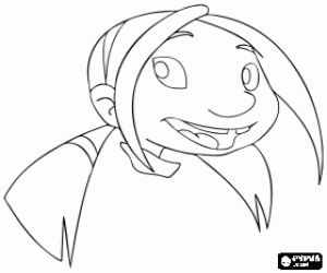 The happy face of Zaza, the girl who is a big fan of Lian-Chu coloring page