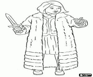 The little Lucy Pevensie in Narnia coloring page