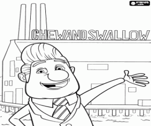 The mayor of the small town of Swallow Falls, the cruel Mr Shelbourne coloring page