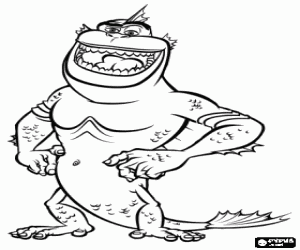 The Missing Link, amphibious half fish and half ape coloring page