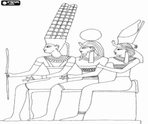 The Pharaoh of Egypt and other authorities with their headdresses for large celebrations coloring page