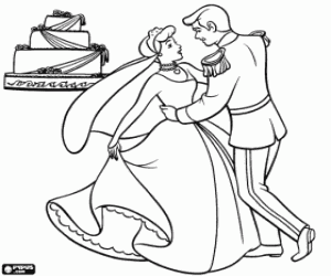 The princes in the bridal dance at their wedding feast coloring page