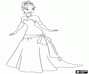 Tiana, a young waitress in New Orleans coloring page