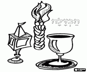 Traditional jewish objects, including dreidel or sevivon coloring page
